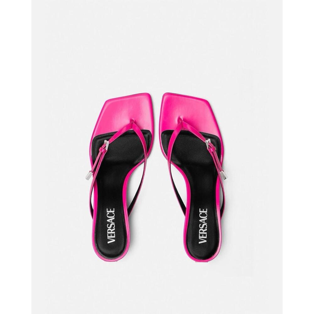 BNWT Versace 40mm Leather Sandals Size 40 US 10 $775 - Picture 1 of 7